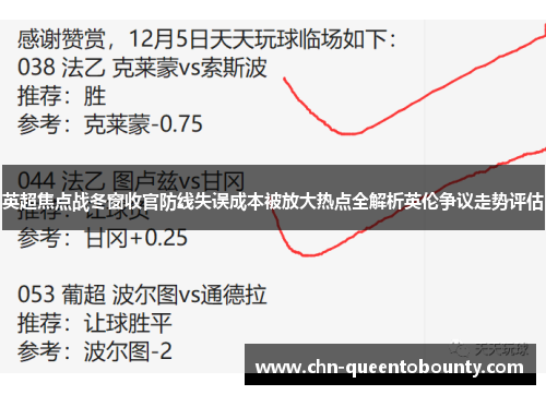 英超焦点战冬窗收官防线失误成本被放大热点全解析英伦争议走势评估 英超焦点战冬窗收官防线失误成本被放大热点全解析英伦争议走势评估